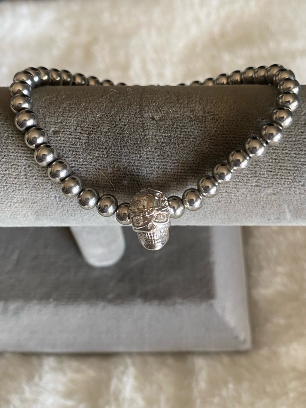 THE CALAVERA | SILVER | CRYSTAL SKULL. Plus new Hematite Pink Crystal bracelet.